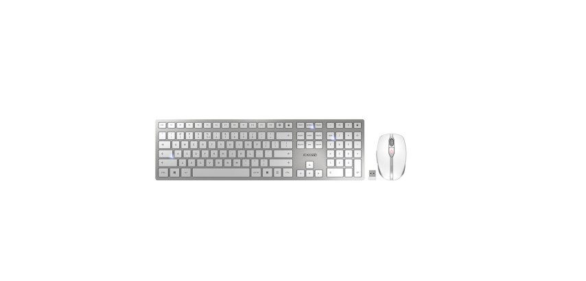 CHERRY DW 9100 SLIM clavier Souris incluse Universel RF sans fil + Bluetooth QWERTY Anglais américain Argent