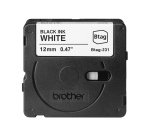 Brother BTAG-231 - Ruban adhésif – noir sur blanc, 12 mm de large, non laminé