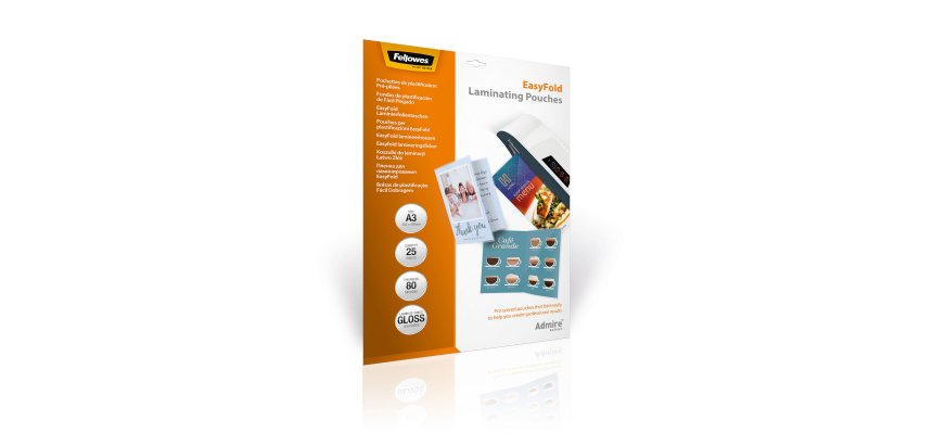 Pochettes plastification fellowes admire polyester     transparent resistant eau     format a3 80 microns bt de 25