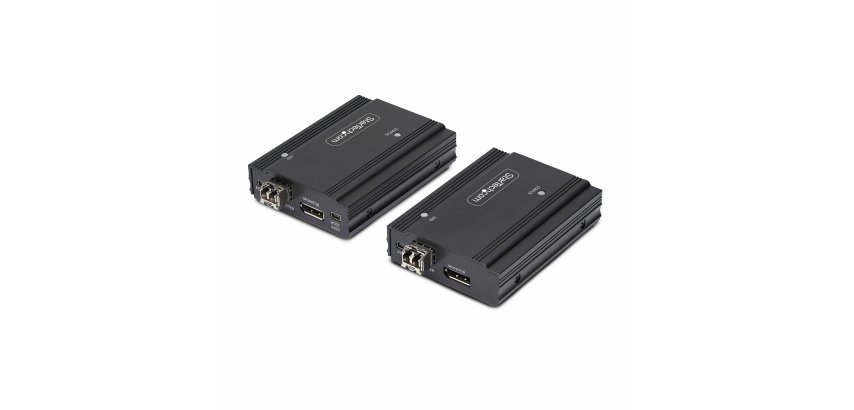 StarTech.com KVM Extender DisplayPort su fibra ottica, 4K 60Hz, kit di estensione, fino a 300m (multimodale) con moduli SFP+ preinstallati, 3x USB HID
