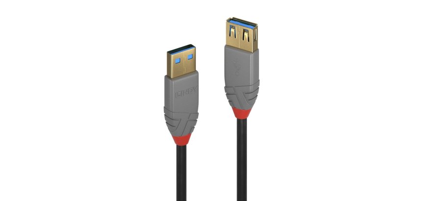 Lindy 1m USB 3.2 Type A Extension Cable, 5Gbps, Anthra Line