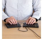 R-Go Tools Clavier ergonomique R-Go Split Break v2 avec logiciel de pause, clavier ergonomique divisé, AZERTY (FR), Filaire, noir