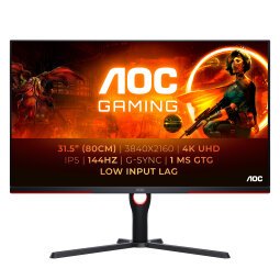 AOC G3 U32G3X/BK LED display 80 cm (31.5") 3840 x 2160 pixels 4K Ultra HD Noir, Rouge