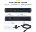 StarTech.com 4-Port USB-C and USB-A Hub, 5Gbps, Self-Powered, 2-in-1 USB-C and USB-A Host Cable, 1x USB-C and 3x USB-A (1x BC 1.2), 36W Power Adapter Included
