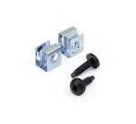 StarTech.com Lot de 50 Vis 10-32 de 19mm et Écrous à Clip à Trou Carré pour Baies de Serveurs, Armoires et Boîtiers de 19" ou 10", Noir et Argent - TAA