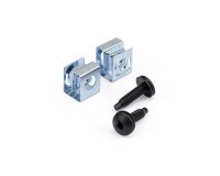 StarTech.com Lot de 50 Vis 10-32 de 19mm et Écrous à Clip à Trou Carré pour Baies de Serveurs, Armoires et Boîtiers de 19" ou 10", Noir et Argent - TAA