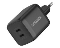OtterBox Cargar Rápidamente | Estándar, USB-C Doble Puerto Cargador de Pared, Euro (C), Black