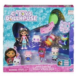 Gabby's Dollhouse , Set di personaggi a tema festa da ballo con bambola di Gabby, 6 gatti giocattolo e accessori, per bambini dai 3 anni in su.