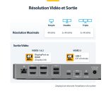 StarTech.com Station d'Accueil USB-C Triple Écran, Station de Recharge pour Ordinateur Portable 140 W pour MacBook Pro et Windows, HDMI 4K 60 Hz ou DisplayPort, TAA
