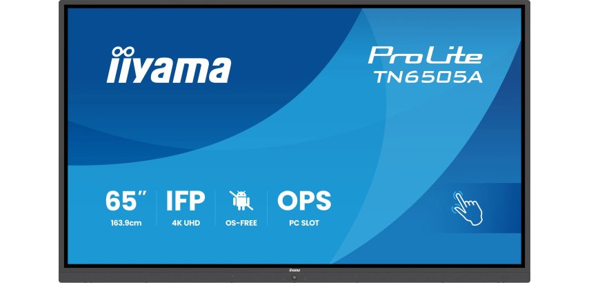 iiyama TN6505A-B1AG Écran d'affichage dynamique Écran plat interactif 163,8 cm (64.5") 500 cd/m² 4K Ultra HD Noir Écran tactile