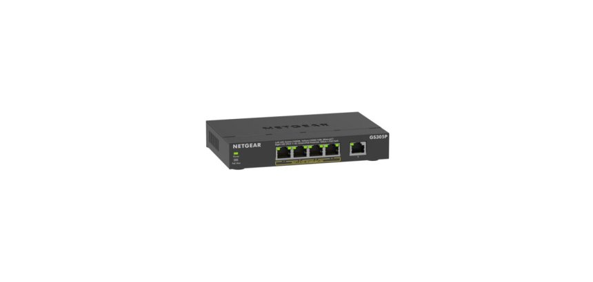 NETGEAR GS305Pv3 Non-géré Gigabit Ethernet (10/100/1000) Connexion Ethernet, supportant l'alimentation via ce port (PoE) Noir