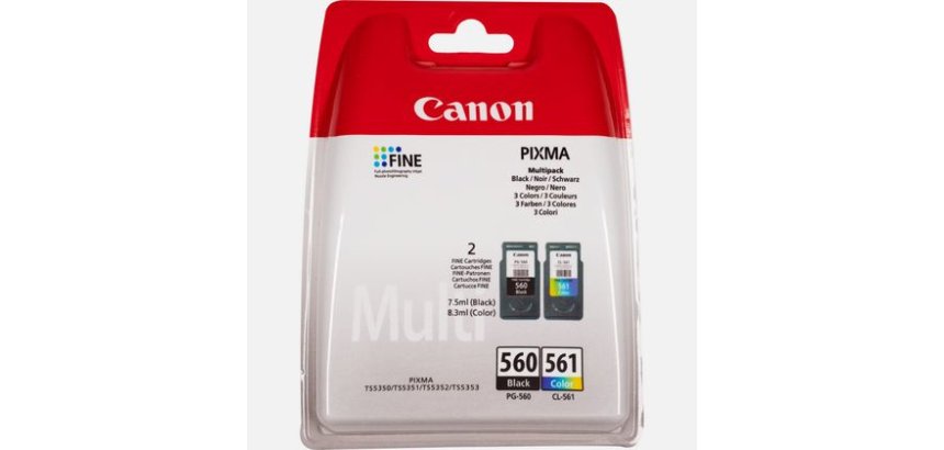 Canon PG-560 / CL-561 cartouche d'encre 2 pièce(s) Original Rendement standard Noir, Cyan, Magenta, Jaune