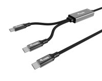 Equip USB-C to C Y-Charging Cable, 1.5m, PD 140W, Black