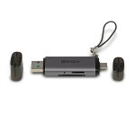 Lindy 43335 lector de tarjeta USB 3.2 Gen 1 (3.1 Gen 1) Type-A/Type-C Negro, Gris