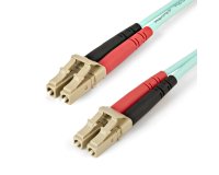 StarTech.com Câble Fibre Optique Multimode de 1m LC à LC (UPC) OM4, Fibre Zipcord 50/125µm LOMMF/VCSEL, Réseaux 100G, Faible Perte d'Insertion, Cordon de Raccordement Fibre LSZH