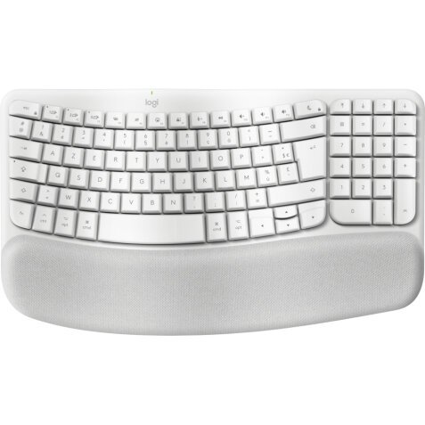 Clavier Logitech Wave Keys for Mac, clavier ergonomique sans fil avec repose-poignets rembourre, Bluetooth, Easy-Switch