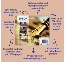 Epson Pen and crossword Singlepack Cyan 16XL DURABrite Ultra