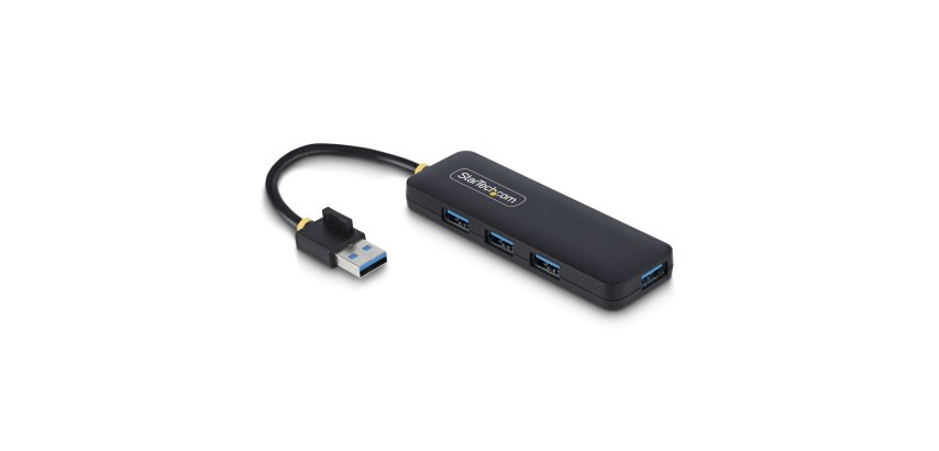 StarTech.com Hub USB-A 4 Ports, 5Gbps, Alimenté par Bus, Mini Hub USB de Voyage, Splitter USB 3.0 Multiport, Hub USB Portable, Protection Contre les Surintensités (OCP)