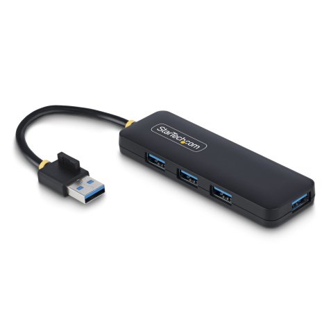 StarTech.com Hub USB-A de 4 Puertos - Ladrón USB de 4 Puertos - Alimentado por el Bus - USB 3.0 de 5Gbps - Hub Portátil para Viajes - Protección de Sobrecorriente