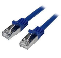 StarTech.com Câble réseau Cat6 blindé SFTP sans crochet de 3 m - Cordon Ethernet RJ45 anti-accroc - M/M - Bleu