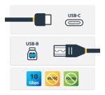 StarTech.com Cable USB-C a USB-B de 1m - USB de 10Gbps - Cable para Datos - USB 3.2 Gen 2 - Cable de Transferencia de Datos USB Tipo C
