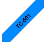 Brother TC-501 Casete de cinta laminada original Negro sobre azul, 6 mm x 7,7m