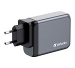 Verbatim GNC-100 GaN Charger 100W with 2 x USB-C PD 100W / 1 x USB-C PD 65W / 1 x USB-A QC 3.0 (EU/UK/US)