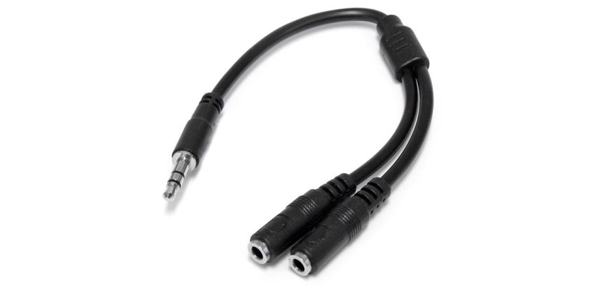StarTech.com Schlankes Stereo-Splitter-Kabel - 3,5-mm-Stecker auf 2x 3,5-mm-Buchse