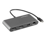 StarTech.com Dual-Monitor Thunderbolt Mini Dock, 4K 60Hz DisplayPort, Driverloze Hub voor Windows & Mac, Gigabit Ethernet, 1x USB-A (USB 5Gbps), 28cm Kabel