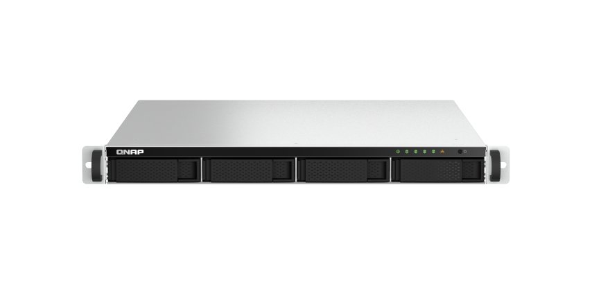 QNAP TS-464U-RP NAS Rack (1 U) Intel® Celeron® N5095 8 Go DDR4 0 To QNAP Turbo System Aluminium, Noir