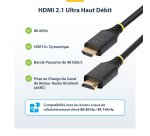 StarTech.com Câble HDMI Ultra Haut Débit Certifié de 5m, 8K 60 Hz/4K 120 Hz, Câble HDMI 2.1 avec HDR10+ / eARC, 48 Gbps, Câble HDMI 8K pour Moniteur/Téléviseur/Écran, Gaine TPE Flexible