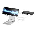 StarTech.com Phone and Tablet Stand - Foldable Universal Mobile Device Holder for Smartphones & Tablets - Adjustable Multi-Angle Ergonomic Cell Phone Stand for Desk - Portable - Silver