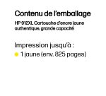 HP 912XL Cartouche d'encre jaune authentique, grande capacité