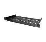 StarTech.com Étagère Rack Serveur 1U - Plateau Cantilever Universel Ventilé pour Armoire d'Équipement Réseau 19" - Acier Résistant - Poids Max 20kg - Étagère de 25cm de Profondeur, Noir