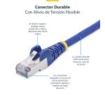 StarTech.com Cable de Red Ethernet CAT8 Azul de 2m - Snagless - sin Pestillo - 25G/40G - 2000MHz - PoE++ de 100W - 26AWG - S/FTP - Alivios de Tensión - Alambre de Cobre Puro - LSZH - Probado con Fluke