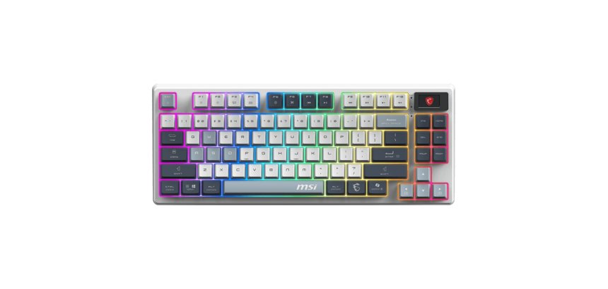 MSI FORGE GK600 TKL WIRELESS SKY IT tastiera Gaming USB + Bluetooth QWERTY Italiano Blu, Bianco