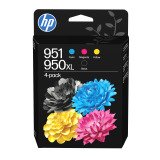 HP 950XL Pack de 4 cartouches d’encre noire / 951 Pack de 4 cartouches d’encre cyan/magenta/jaune authentiques