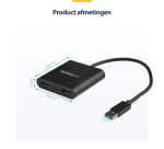 StarTech.com USB 3.0 naar Dual HDMI Adapter - Dual 1080p of Single 4K 30Hz - Externe video & grafische kaart - USB Type-A naar HDMI Dual Monitor Display Adapter - Alleen Windows - Zwart