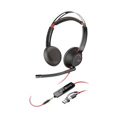 HP Poly Blackwire 5220 Stereo USB-C Headset +3.5mm Plug +USB-C/A Adapter (Bulk)