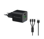 Conceptronic ALTHEA16B cargador de dispositivo móvil Universal Negro Corriente alterna Carga rápida Interior