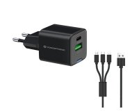 Conceptronic ALTHEA16B cargador de dispositivo móvil Universal Negro Corriente alterna Carga rápida Interior