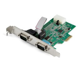 StarTech.com Scheda Seriale PCI Express con 2 Porte - Controller PCIe RS232 - 16950 UART - Scheda Seriale di Espansione DB9 a Profilo Basso - Compatibile Windows e Linux