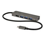 StarTech.com Adaptateur Multiport USB-C - Adaptateur USB-C vers HDMI 2.0b 4K 60Hz (HDR10), Alimentation 100W Passthrough, Hub 4 Ports USB 3.0 - Mini Dock USB Type-C - Câble Intégré 30cm