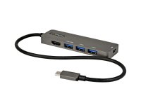 StarTech.com Adaptateur Multiport USB-C - Adaptateur USB-C vers HDMI 2.0b 4K 60Hz (HDR10), Alimentation 100W Passthrough, Hub 4 Ports USB 3.0 - Mini Dock USB Type-C - Câble Intégré 30cm
