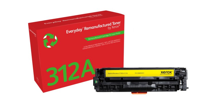 Toner remanufacturé Jaune Everyday™ de Xerox compatible avec HP 312A (CF382A), Capacité standard