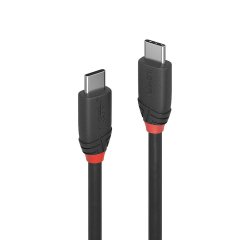 Lindy Câble USB 3.2 Type C de 0.5m, 20Gbit/s, 60W PD, noir