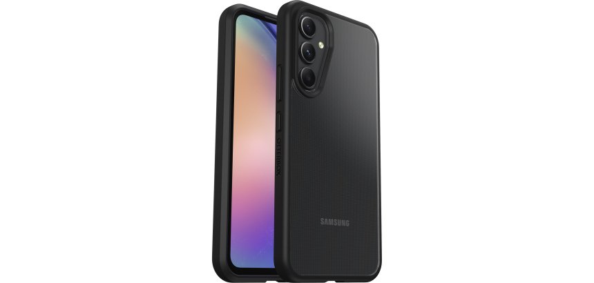 OtterBox React Series Case for Galaxy A54 5G, Shockproof, Drop-Proof, Ultra-Slim, Thin Protection, Military Standard Tested, Antimicrobial, Black Crystal, Shipped Without Packaging