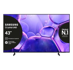 Samsung Crystal UHD 43" UE43U8000FUXZT 4K, Processore Crystal 4K, HDR, Smart Experience, OTS Lite & Adaptive Sound, Metal Stream Design, Smart TV, 2025