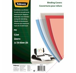 Copertine Clear - A4 - 200 micron - PVC - neutro trasparente - Fellowes - scatola 100 pezzi