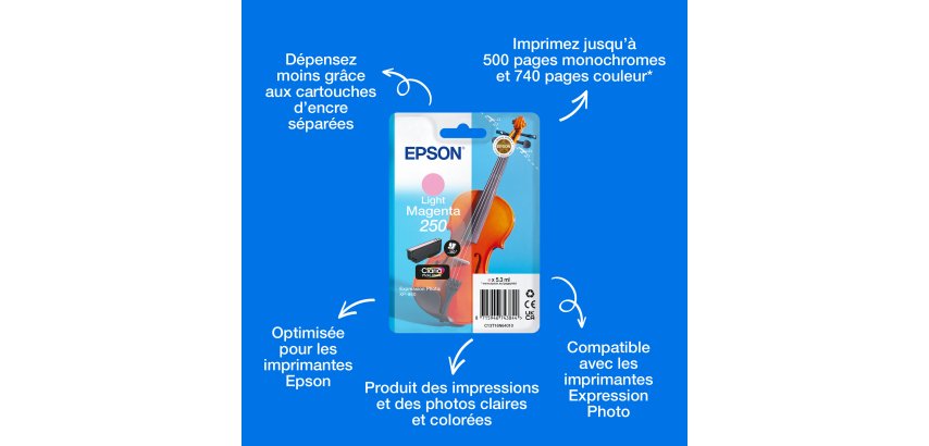 Epson Cartouche d’encre magenta clair Claria Photo HD 250 Violon